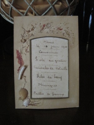 Menu card by Rosalie Chichester, Arlington House